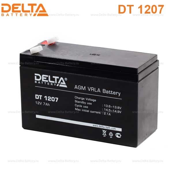 DELTA battery DT1207 Аккумулятор ИБП 12 В 7 А/ч п.п. nano gel Delta DT 151 х 65 х 102