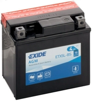 EXIDE ETX5LBS Батарея аккумуляторная 4А/ч 70А 12В обратная поляр. болтовые мото клеммы