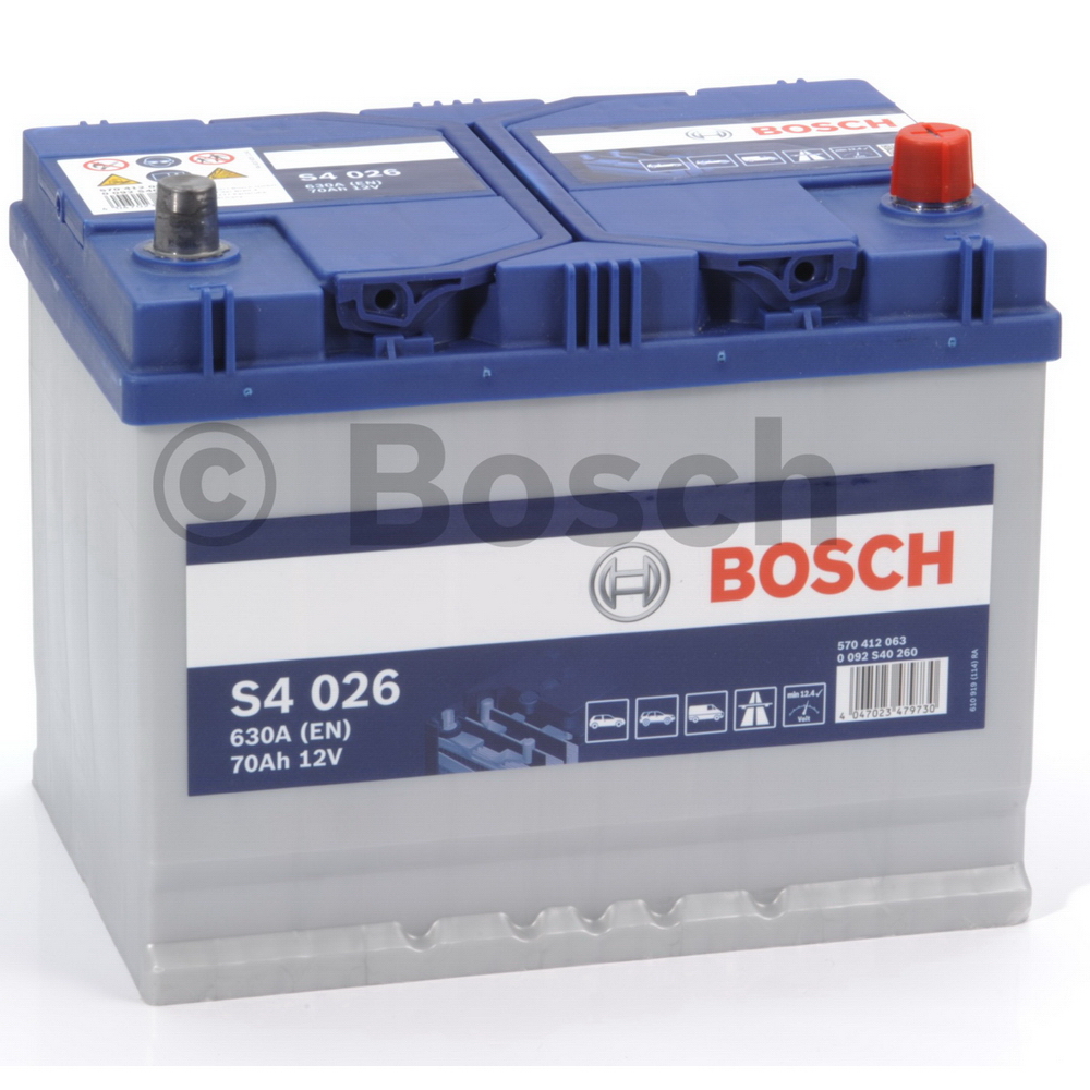 Bosch 0092S40260 Аккумулятор Silver JIS 70 А/ч обратная R+ 261x175x220 EN630 А