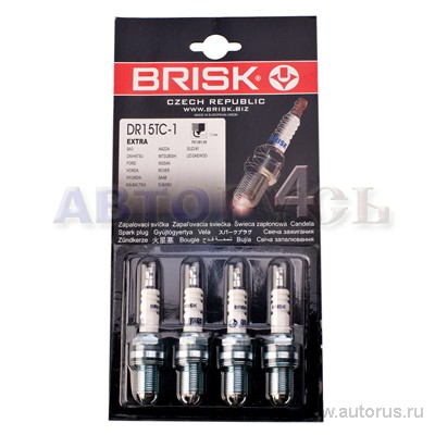 BRISK LR15TC1J Свеча зажигания компл. (4шт) для а/м ВАЗ 2110 инжектор EXTRA