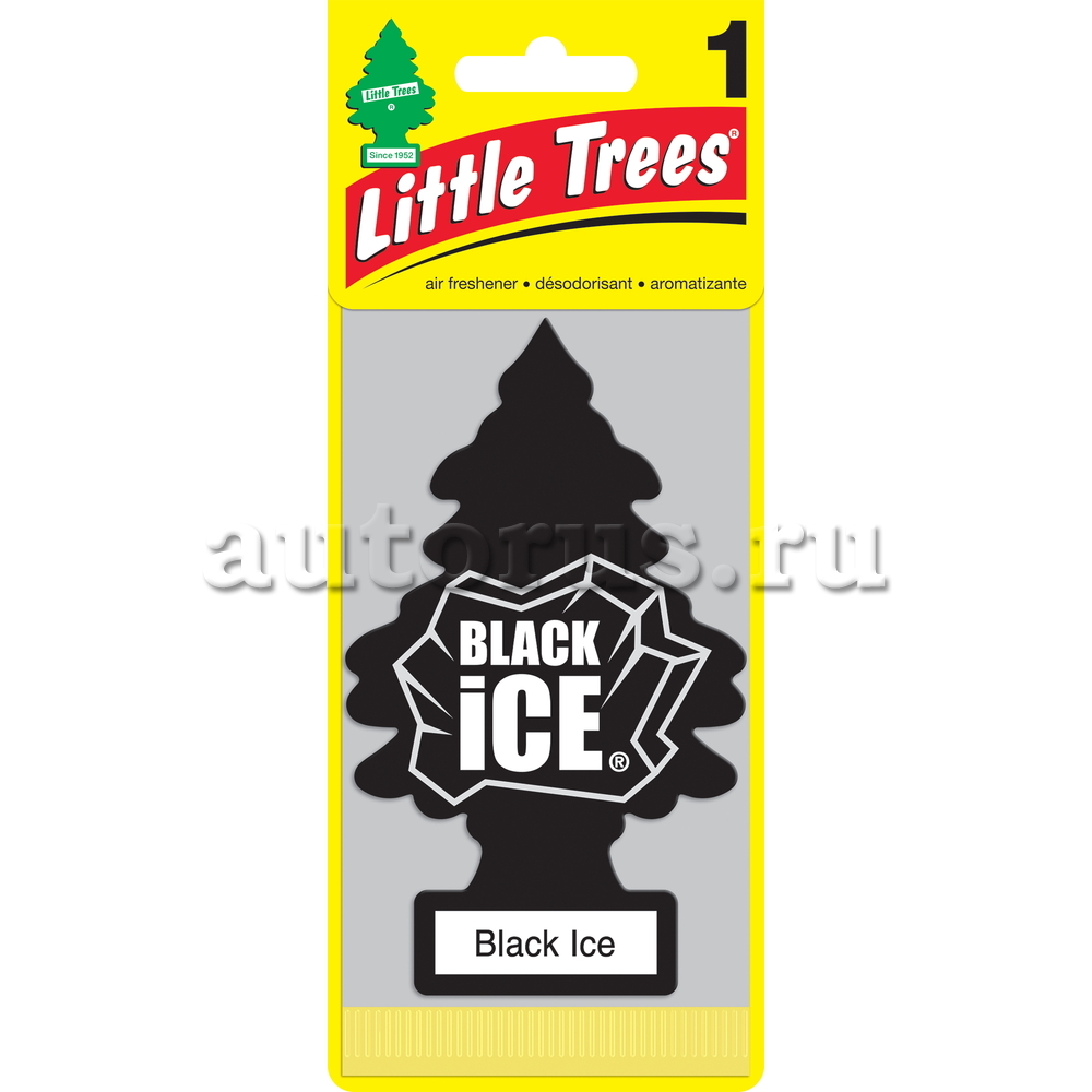 Little Trees U1P10155RUSS Ароматизатор Елочка Черный лед пропитанный пластинка черный лед