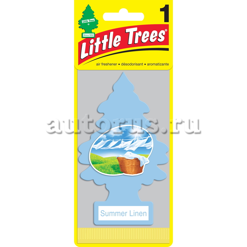 Little Trees U1P10574RUSS Ароматизатор Елочка Летняя свежесть пропитанный пластинка летняя свежесть
