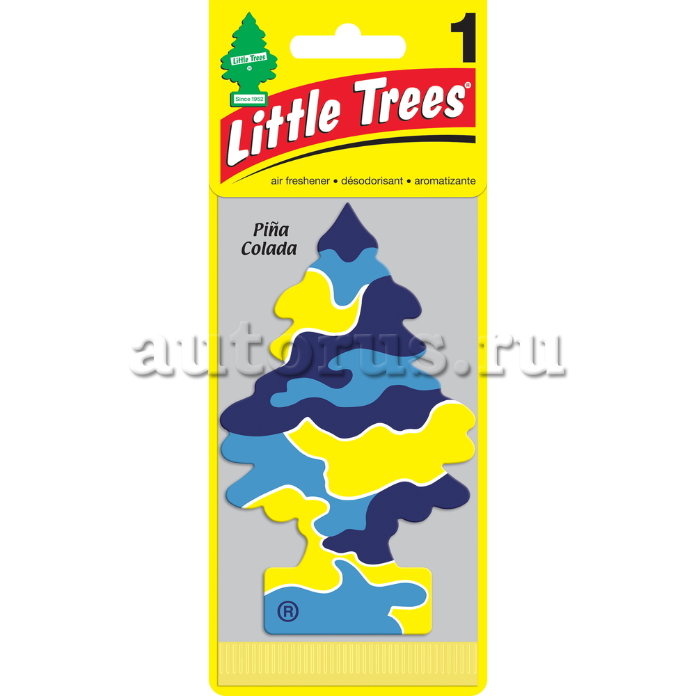 Little Trees U1P10967RUSS Ароматизатор Елочка Пина колада пропитанный пластинка пина колада
