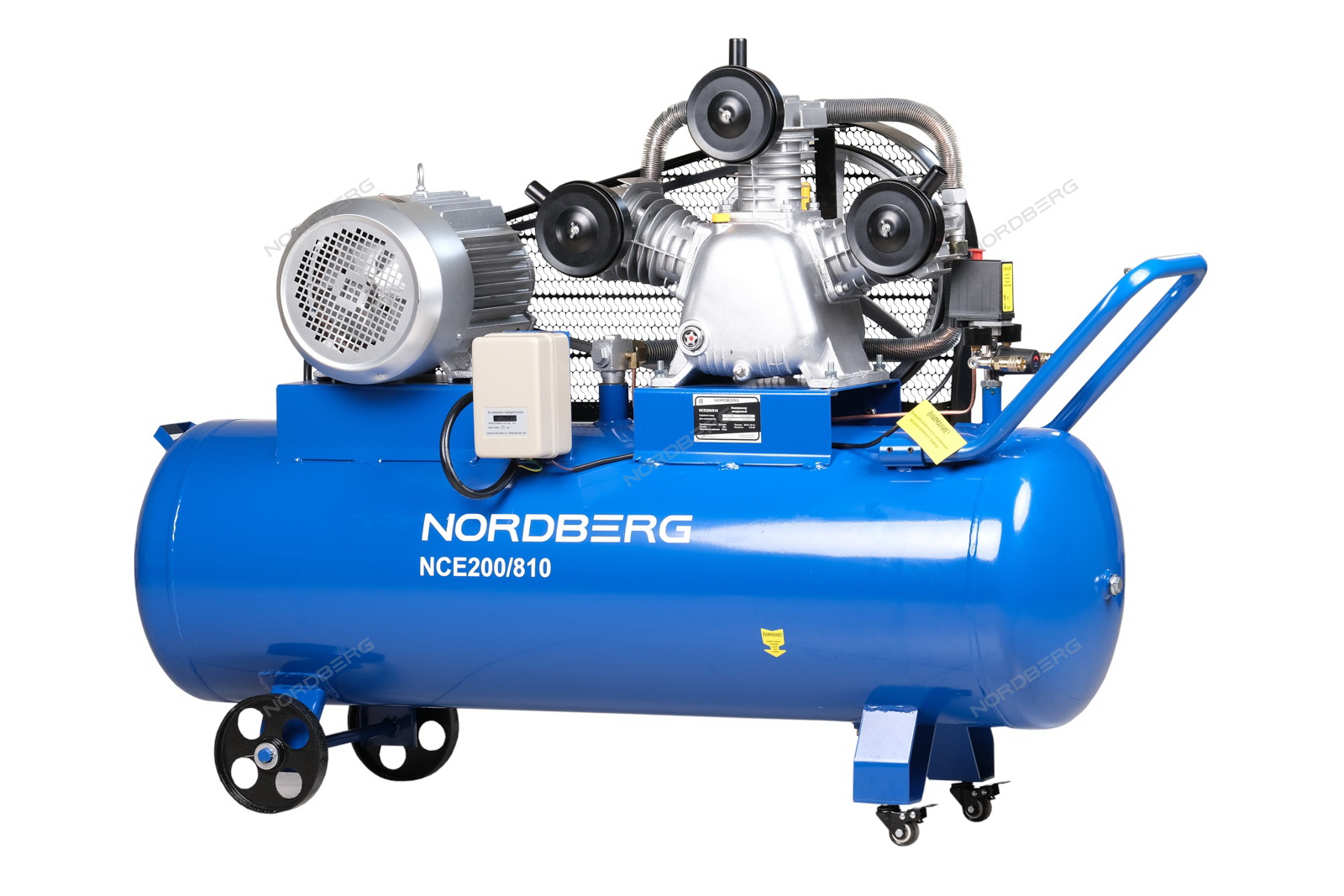 Nordberg NCE200810 КОМПРЕССОР NCE200/810 3-х поршн., ременной, чугунная головка, 380В, ресив. 180л, 800л/мин