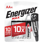 Energizer E300157105 Батарейка алкалиновая MAX AA 1,5 В упаковка 4 шт.