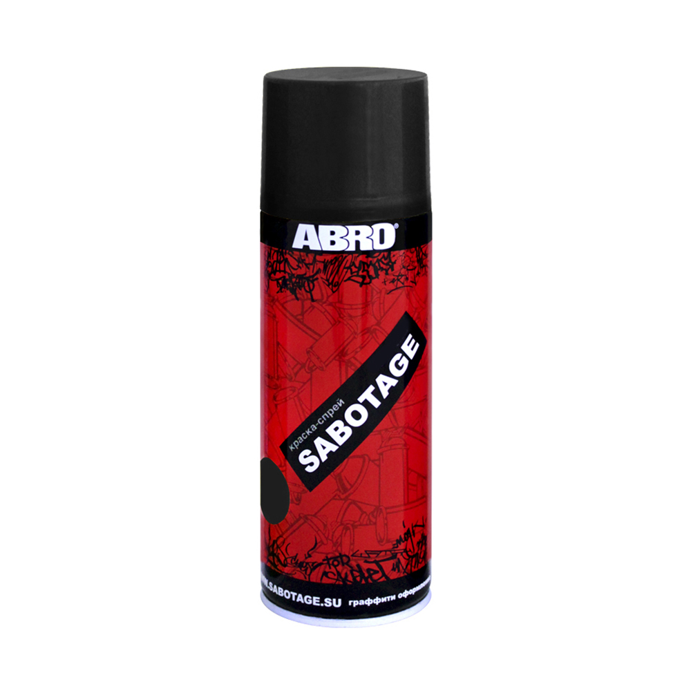 ABRO SPG004 краска-спрей чёрный матовый SABOTAGE 400мл