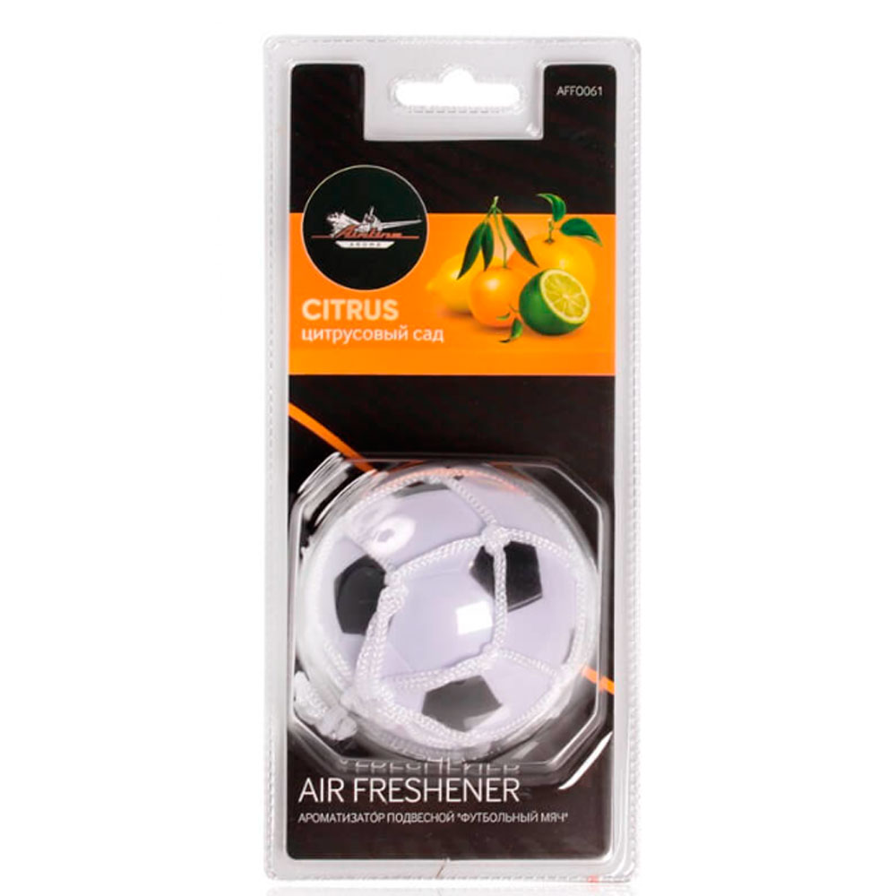 AIRLINE AFFO061 Ароматизатор подвесной "Футбольный мяч" цитрусовый сад (AFFO061)