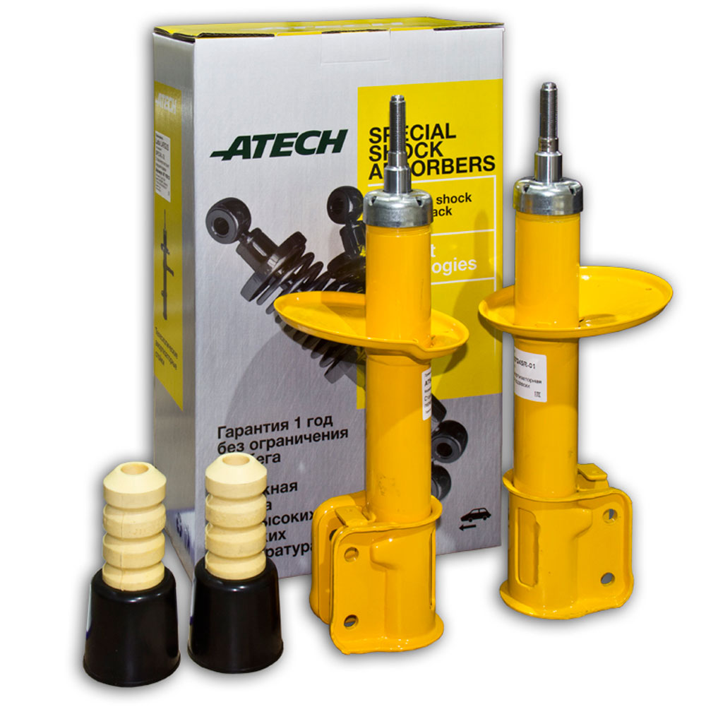 ATECH AT10212 Амортизатор масляный передний подвески  "ATECH" SPECIAL-OIL LARGUS, RENAULT LOGAN 1  (2 шт), с отбойником и пыльником (комплект)