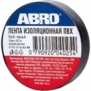 ABRO ET9121810BLKRW Лента изоляционная 18 мм. x 9,1 м. толщина 0,12 мм. ПВХ черная от -3C до +80C ET-912-R-BLACK