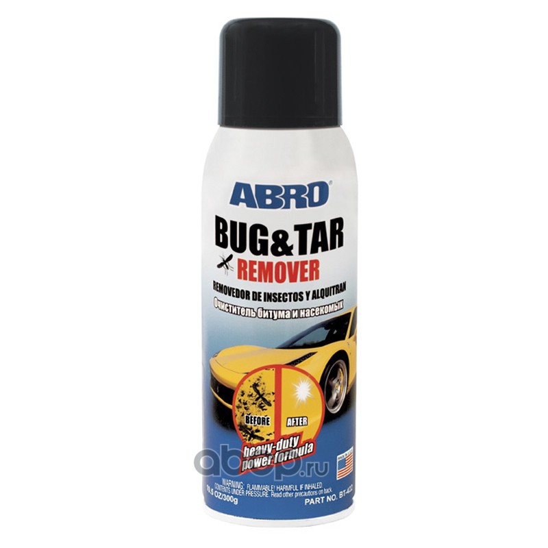 ABRO BT422 эффективный аэрозольный очиститель битума и насекомых