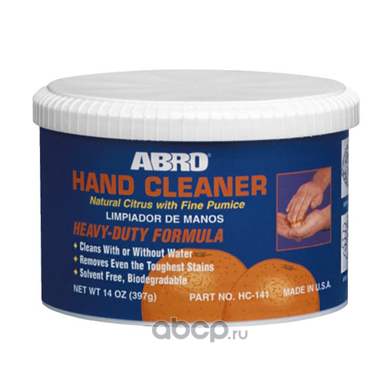 ABRO HC141 эффективный гелевый очиститель для рук на цитрусовой основе с содержанием пемзы