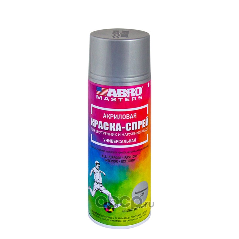 ABRO SP026AM краска-спрей стандартная алюминиевая 473мл