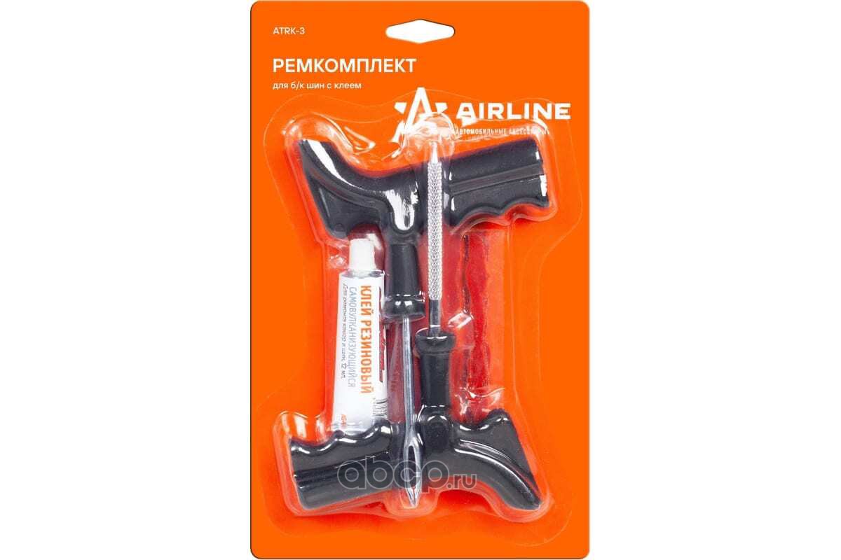 AIRLINE ATRK3 Ремкомплект для б/к шин пистолетные ручки (клей, шило для жгута,шило-напильник, 5 жгутов) (ATRK-3)