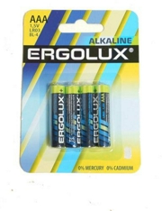 ERGOLUX LR03BL4 Батарейка алкалиновая LR03 AAA 1,5 В упаковка 4 шт.