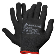 AIRLINE ADWG007 Перчатки полиэфирные (L) черные (ADWG007)