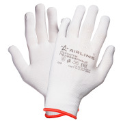 AIRLINE AWGNS12 Перчатки полиэфирные с подвесом (L), белые (AWG-NS-12)