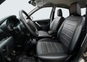 Rival SC60011 Авточехлы Строчка (зад. спинка 40/60) для сидений, эко-кожа, черные