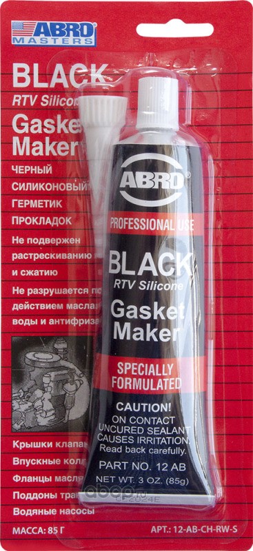 ABRO 12ABCHRWS Герметик силиконовый черный 85 гр. 12-AB-CH-R