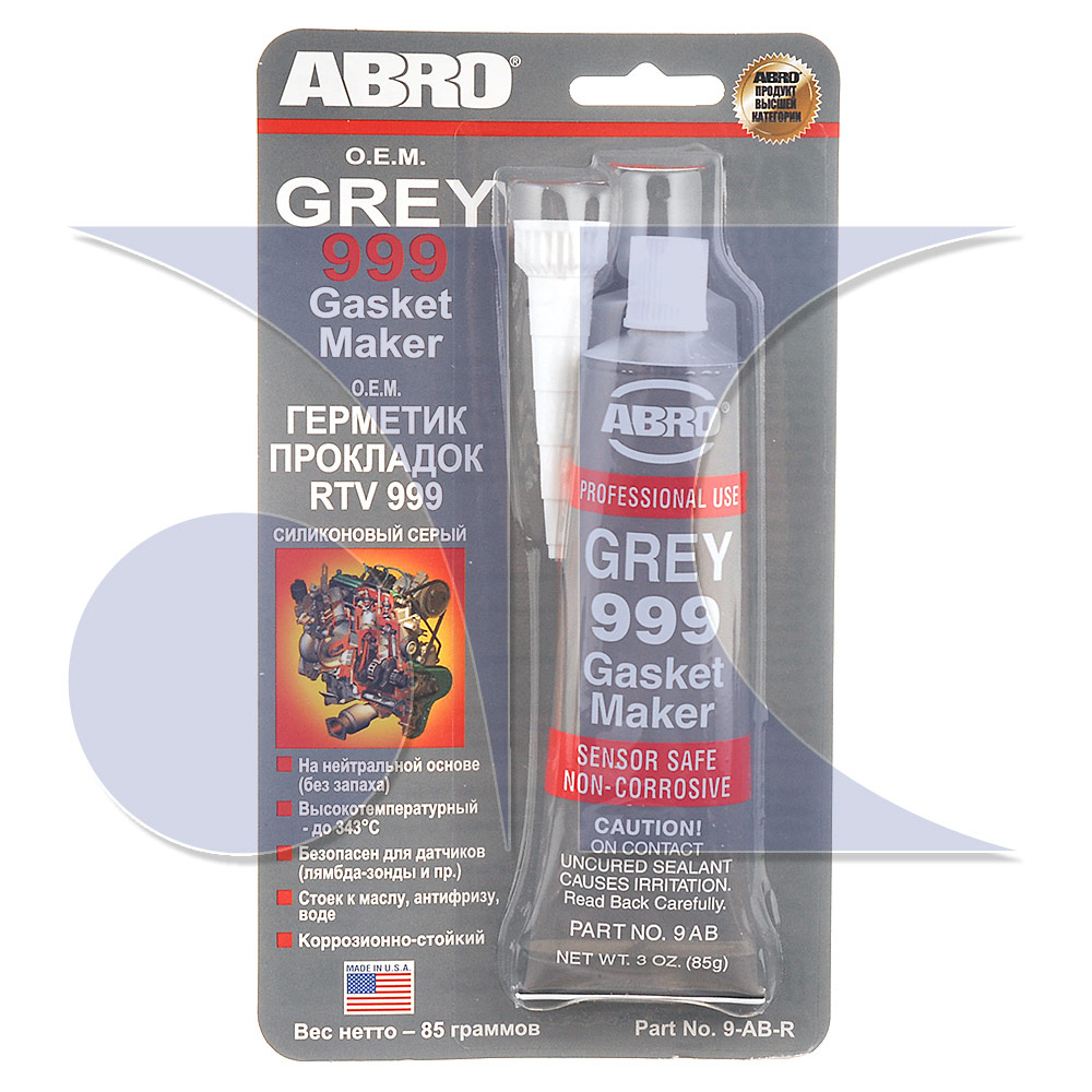ABRO 9ABRW Герметик силиконовый серый 999 85 гр. (производство США)