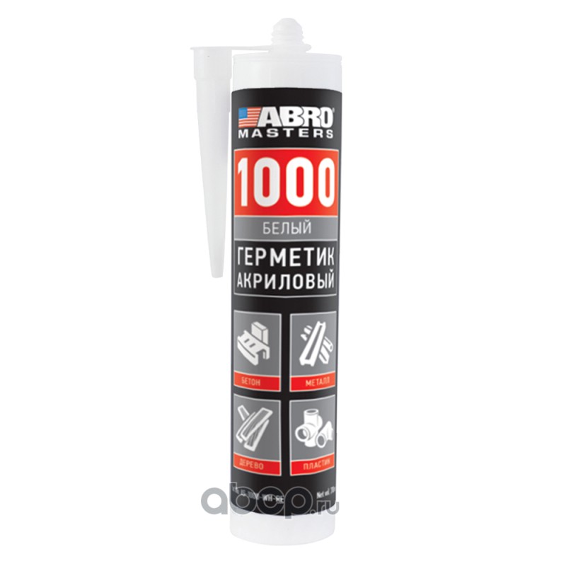 ABRO AS1000WHRE однокомпонентный акриловый герметик белого цвета на водной основе.