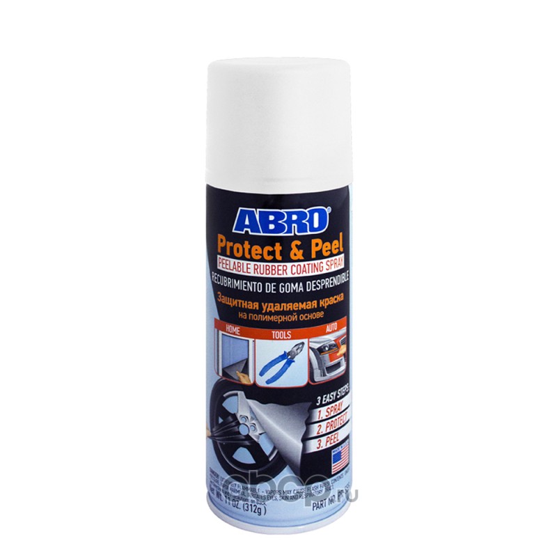 ABRO PR555WHT защитная удаляемая краска-спрей на полимерной основе