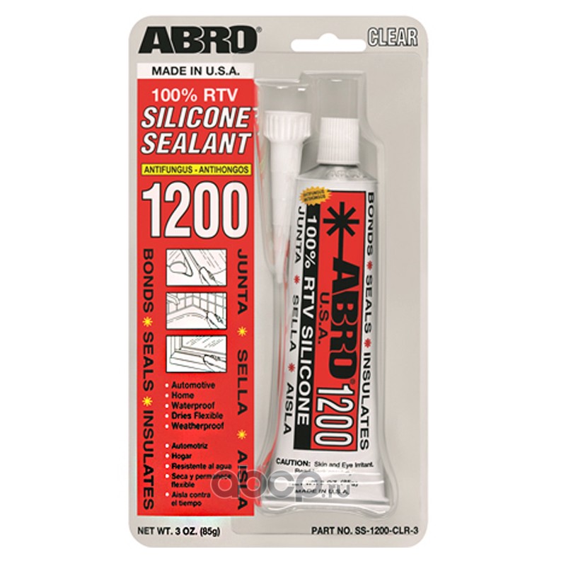 ABRO SS12003CLR высококачественный противогрибковый герметик белого цвета на основе 100% силикона и уксусной кислоты