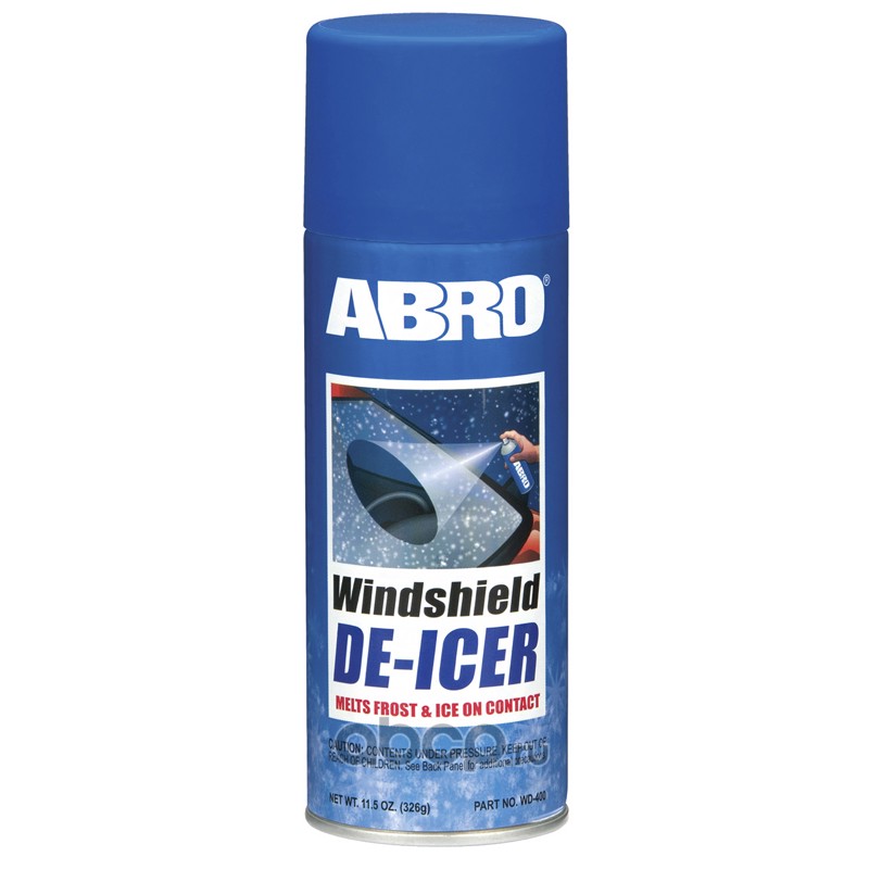 ABRO WD400 средство для быстрого и безопасного удаления льда, снега и наледи с поверхностей, оттаивания щеток стеклоочистителя, размораживания личинок дверных замков