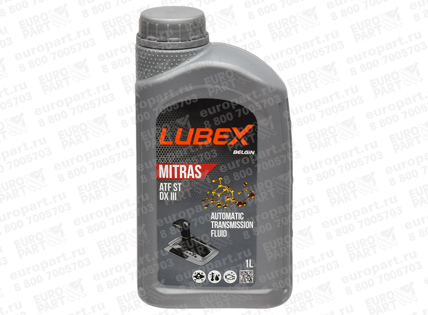 LUBEX L02008761201 Масло трансм. LUBEX MITRAS ATF ST DX III, синтетика АКПП 1л