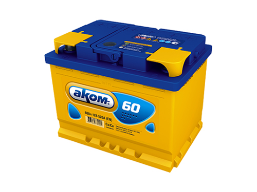 АКОМ 4607034730024 Батарея аккумуляторная 6СТ-60VL АКОМ, технология Са/Са, 12В, 60 А/ч, 540А, прямая полярность, формат АКБ: LN2, европейский тип клемм
