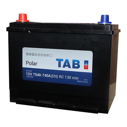 TAB 246775 Батарея аккумуляторная 75А/ч 740А 12В прямая поляр.выносные (Азия) клеммы