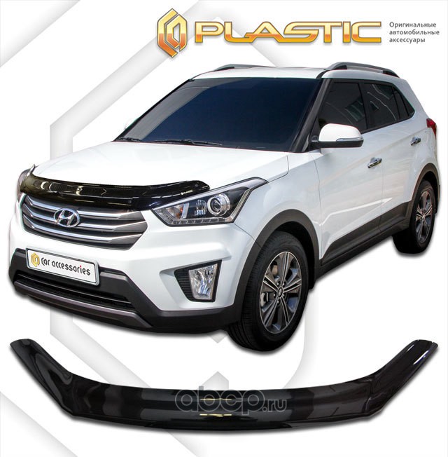 CA plastic 2010010112202 Дефлектор капота Hyundai Creta  2016–н.в.  Classic черный