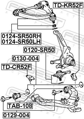 Febest 0120SR50 Опора шаровая переднего поворотного кулака