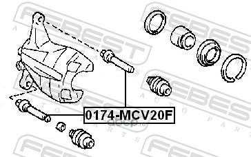 Febest 0174MCV20F Втулка направляющая суппорта тормозного переднего