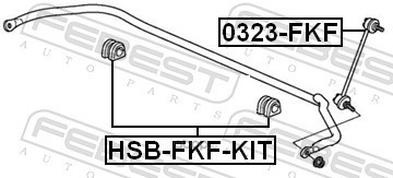 Febest HSBFKFKIT Втулка переднего стабилизатора комплект D22