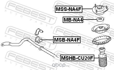 Febest MSBNA4F Втулка переднего стабилизатора D24