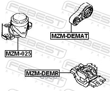 Febest MZM025 Подушка двигателя правая (гидравлическая)