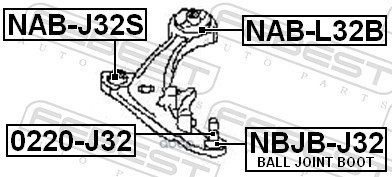 Febest NABL32B Сайлентблок задний переднего рычага (гидравлический)