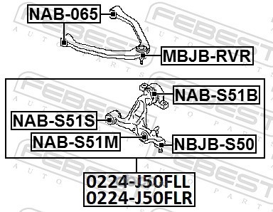 Febest NABS51S Сайлентблок переднего нижнего рычага