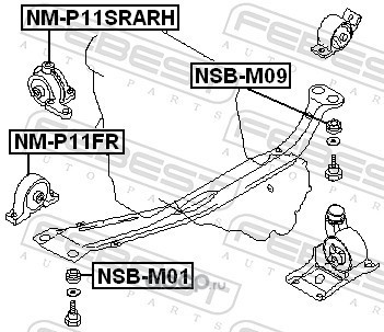 Febest NMP11SRARH Подушка двигателя правая (гидравлическая)