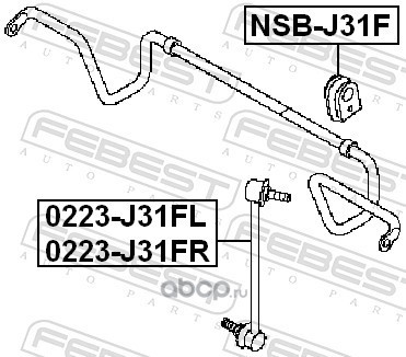 Febest NSBJ31F Втулка переднего стабилизатора D22
