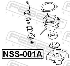 Febest NSS001A Опора переднего амортизатора (elec-susp)