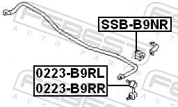 Febest SSBB9NR Втулка заднего стабилизатора D13
