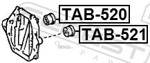 Febest TAB521 Сайлентблок опоры дифференциала