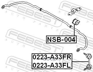 Febest NSB004 Втулка переднего стабилизатора