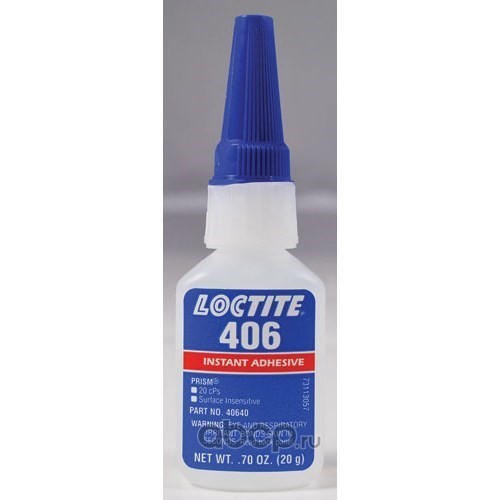 LOCTITE 1924110 Клей для моментального склеивания LOCTITE 406, низкая вязкость, для склеивания пластмассы и резины, 20 г