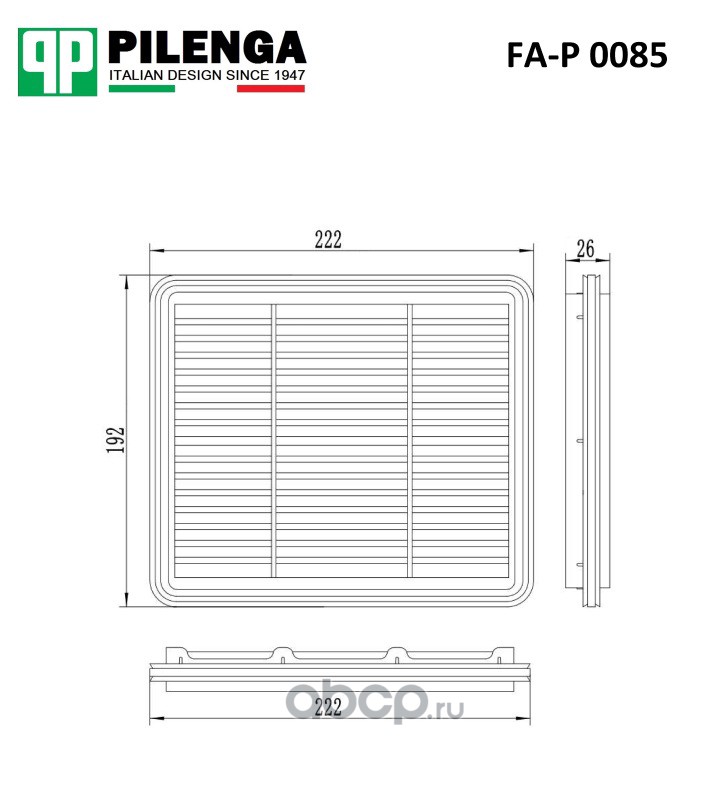 PILENGA FAP0085 Фильтр воздушный CHEVROLET Spark/DAEWOO Matiz 05->