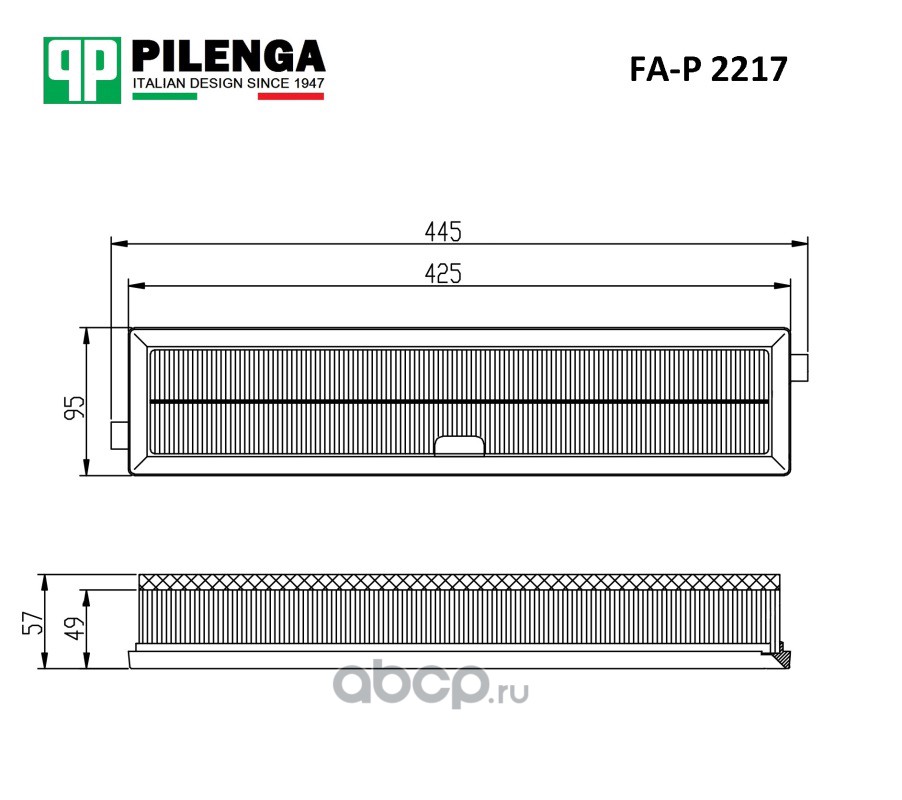 PILENGA FAP2217 Фильтр воздушный PSA Berlingo II/Partner II all 2008->