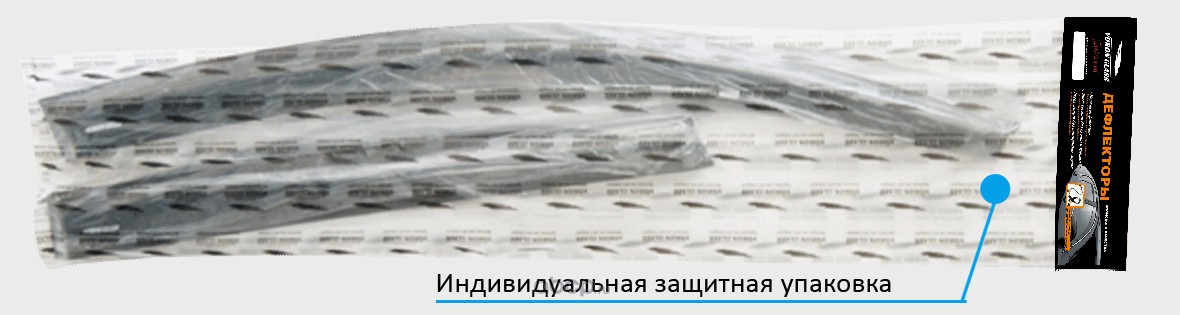 Voron Glass DEF00290 Дефлекторы неломающиеся на боковые стекла Voron Glass для а/м Lada Granta /седан /накладные /скотч /к-т 4шт/
