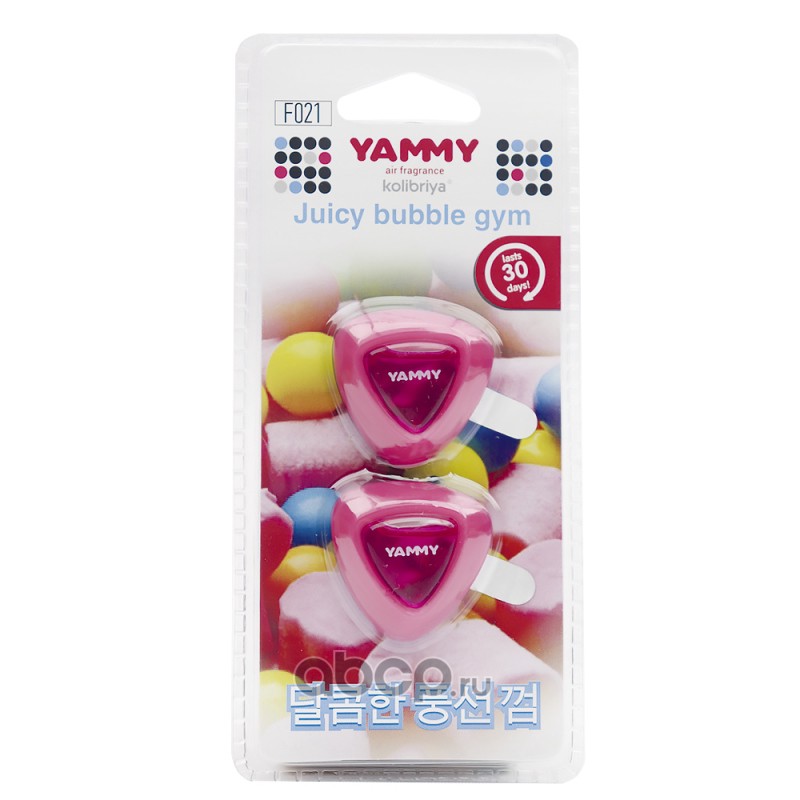 Yammy F021 Ароматизатор на дефлектор YAMMY  жидкий "Bubble Gum" (1/12/144)