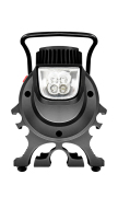 Kraft KT800028 Автомобильный компрессор Power Life PRO с манометром и светодиодным фонарем, 45 л/мин, 10 Атм, 12 В, 5 дополнительных насадок, в сумке